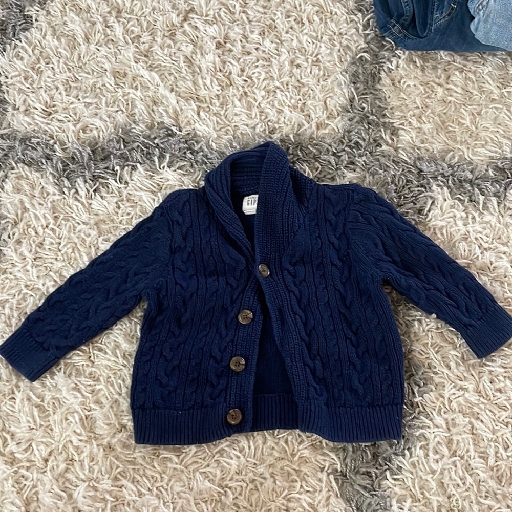 Navy button down Baby Gap 12-18mths cable knit sweater